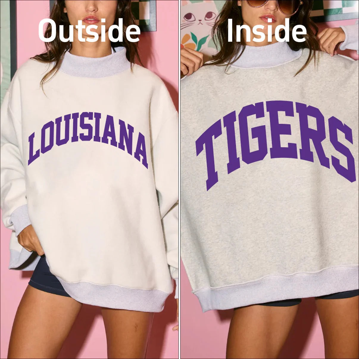 LSU REVERSIBLE MOCKNECK